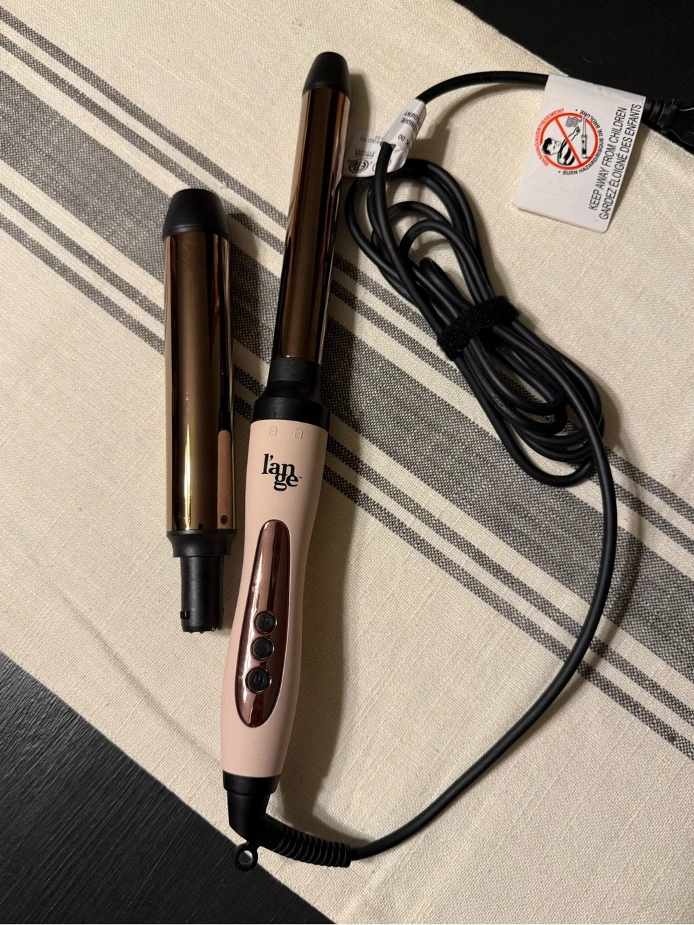 Lange clip-free barrel wand, two sizes, titanium